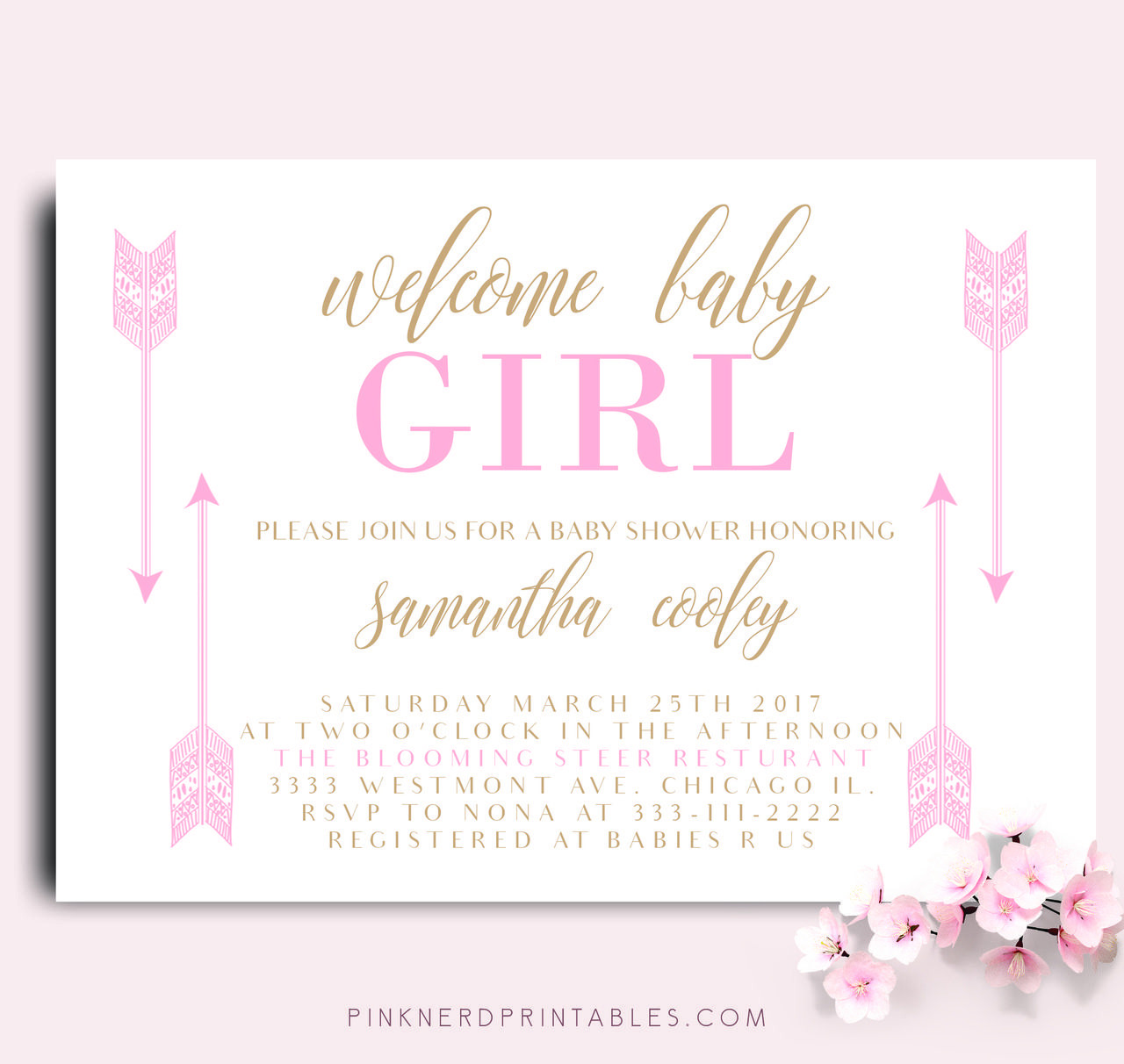 Welcome Baby Party Invitations
 Tribal baby shower invitation arrows baby wel e baby