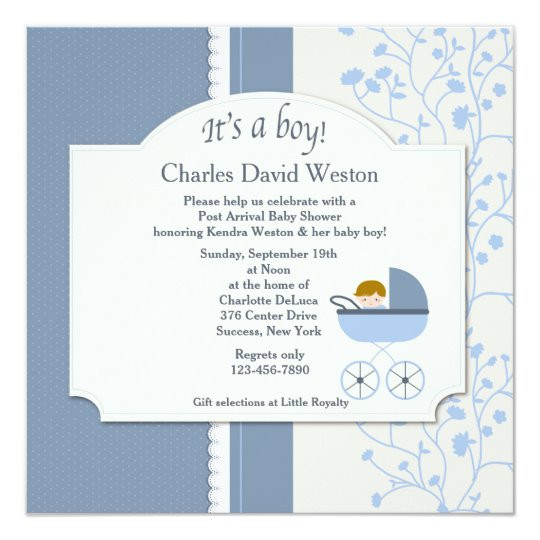 Welcome Baby Party Invitations
 Wel e Baby Boy Shower Invitation