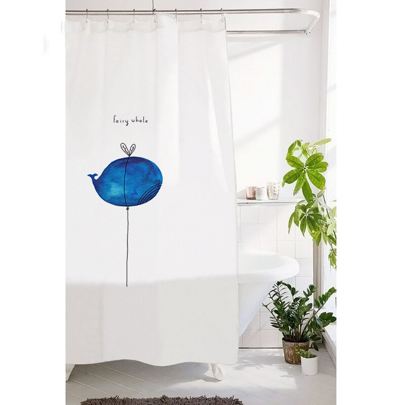 Whale Bathroom Decor
 Fairy Whale Shower Curtain Cute Blue Whale Like Balloon
