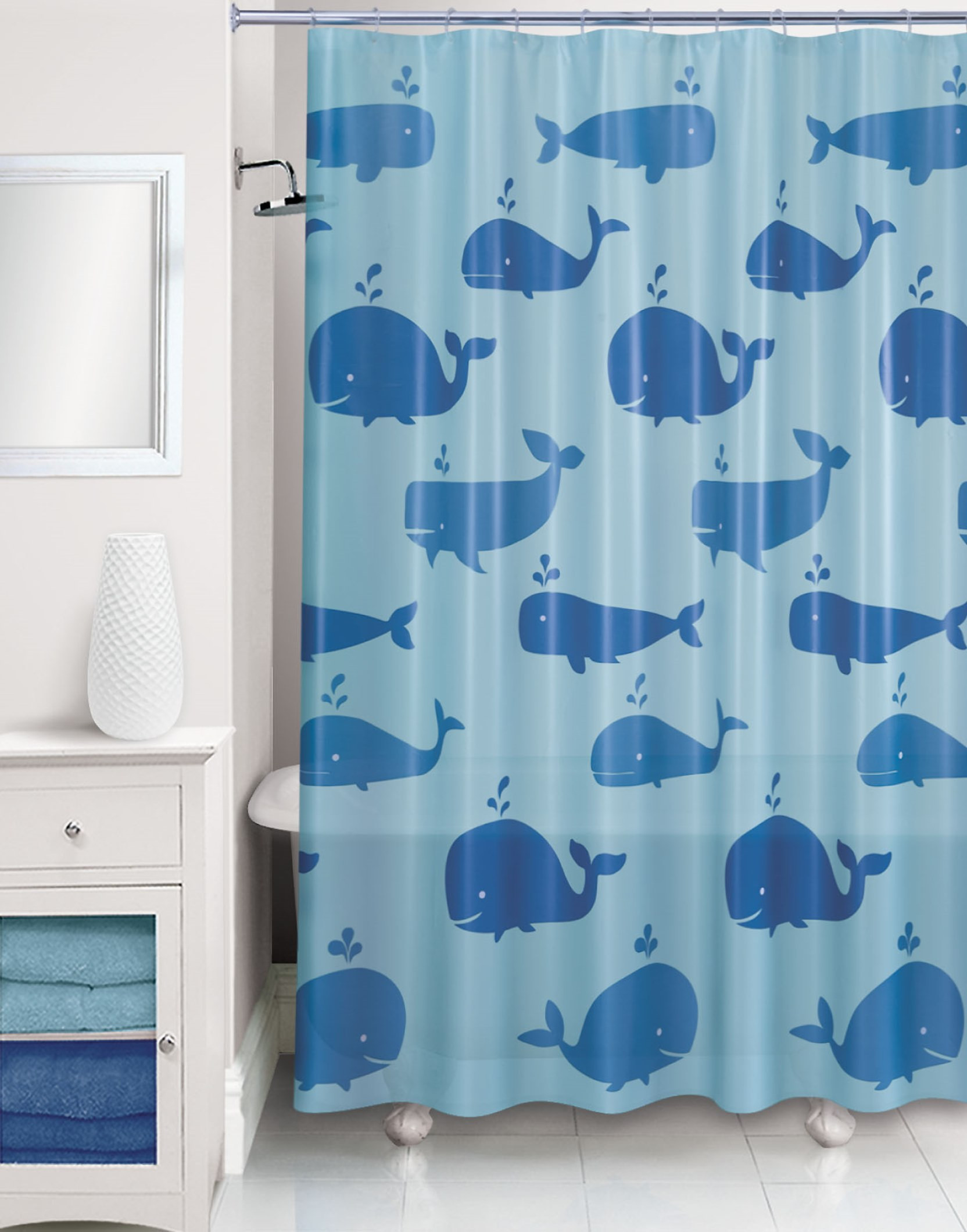 Whale Bathroom Decor
 Essential Home Whale Shower Curtain Home Bed & Bath