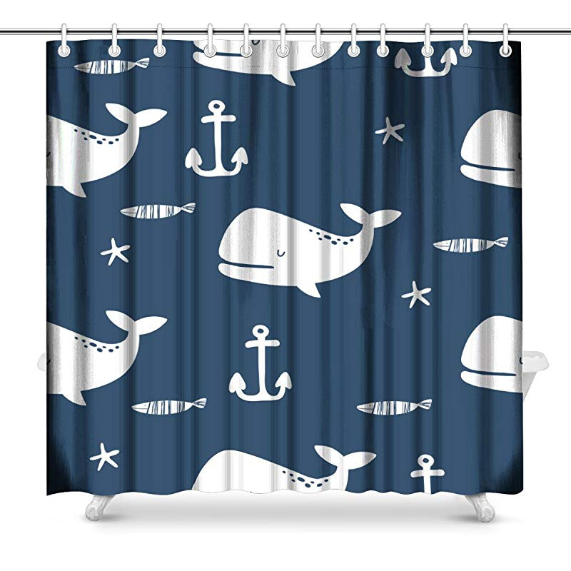 Whale Bathroom Decor
 Aplysia Cute Whale Bathroom Decor Shower Curtain Set with