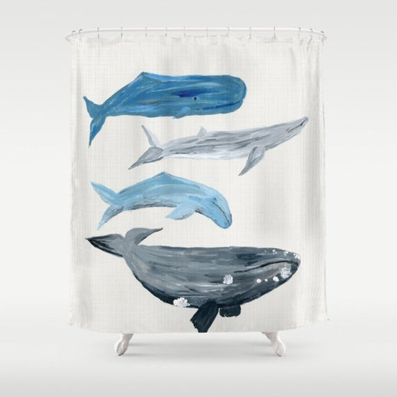 Whale Bathroom Decor
 Items similar to Whale Shower Curtain whales shower