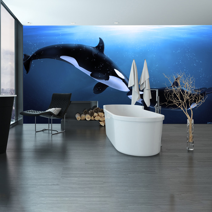 Whale Bathroom Decor
 Killer Whale Wall Mural Under The Sea Animal