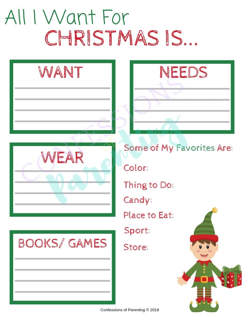 Where Can I Get Free Christmas Gifts For My Child
 Christmas Wish List Free Printable Confessions of