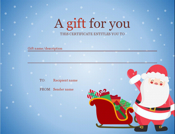Where Can I Get Free Christmas Gifts For My Child
 Christmas t certificate Christmas Spirit design