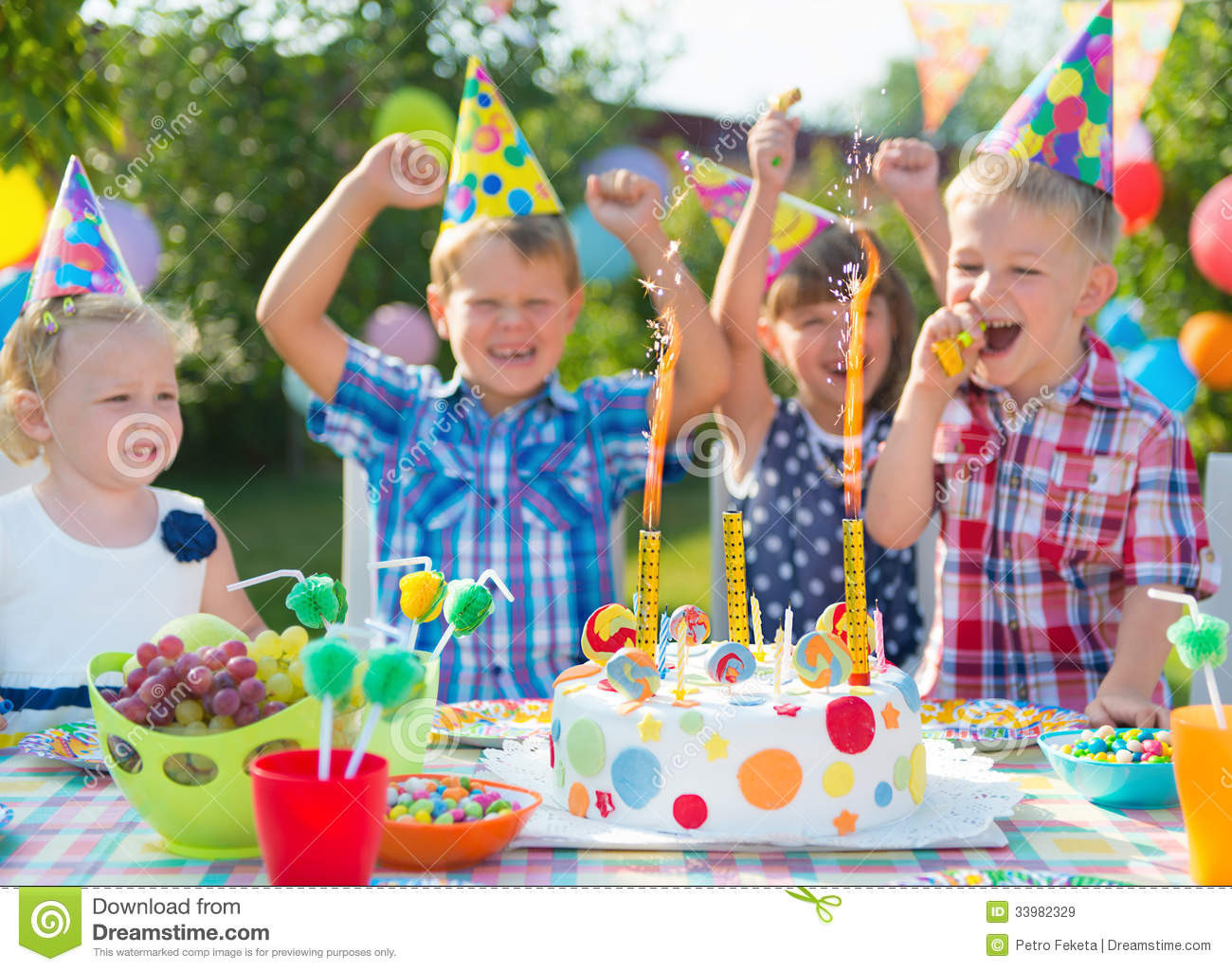 Where To Have Kids Party
 Group Kids Having Fun At Birthday Party Stock Image