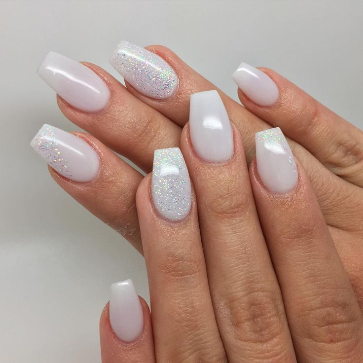 White And Glitter Nails
 The 25 best White glitter nails ideas on Pinterest