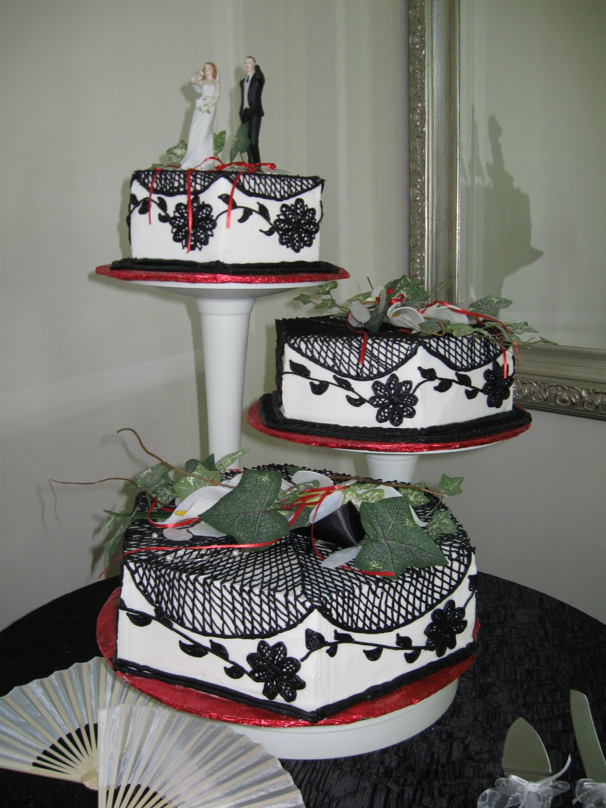 White And Red Wedding Cakes
 ChubbyHubbyCakes Black white and red wedding cake