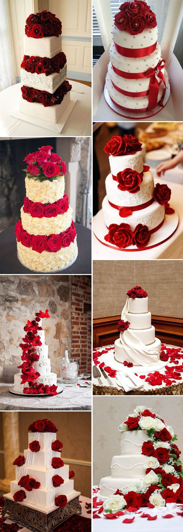 White And Red Wedding Cakes
 40 Inspirational Classic Red and White Wedding Ideas
