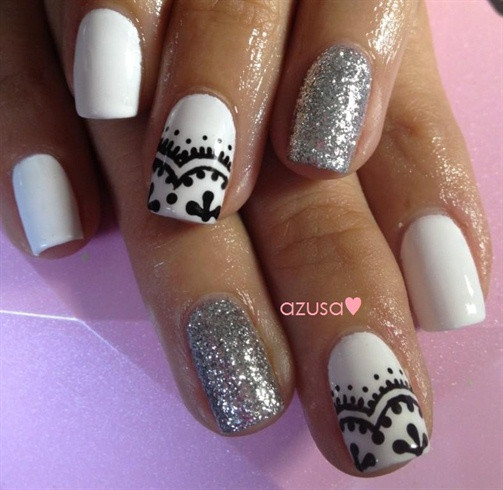 White And Silver Nail Designs
 80 Amazing Black and White Nail Designs