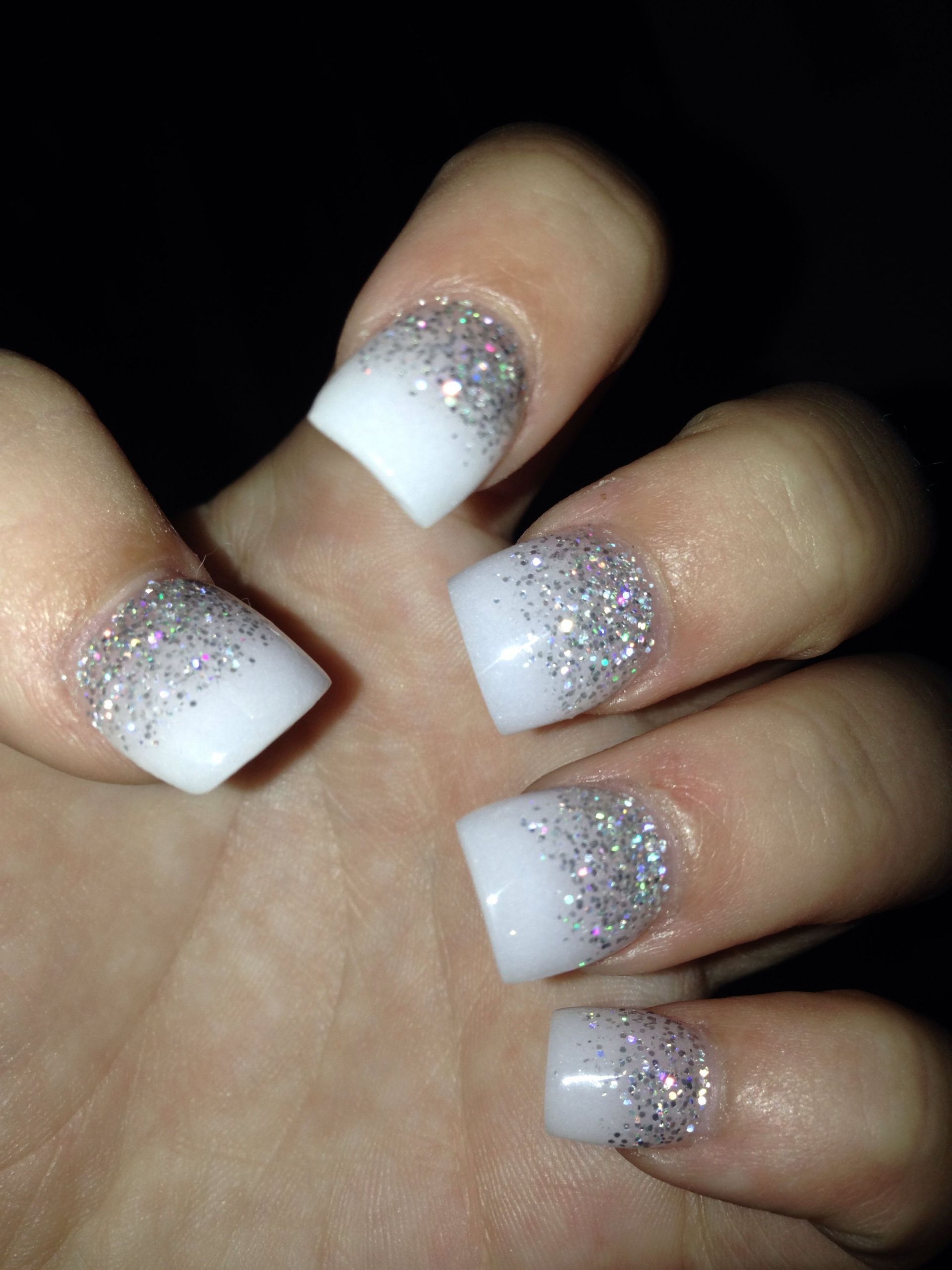 White And Silver Nail Designs
 white and silver solar nails solarnails