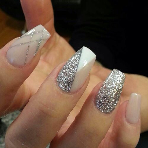 White And Silver Nail Designs
 Lilshawtybad ad makeup nails