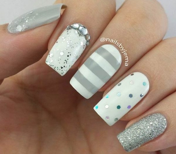 White And Silver Nail Designs
 Top 50 Silver Nail Designs That You Will Love