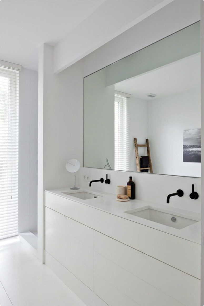 White Bathroom Mirror
 30 Cool Ideas To Use Big Mirrors In Your Bathroom DigsDigs