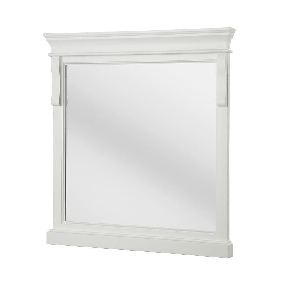 White Bathroom Mirror
 Elegant Wall Mirror Sleek White Wood Frame Bathroom Vanity