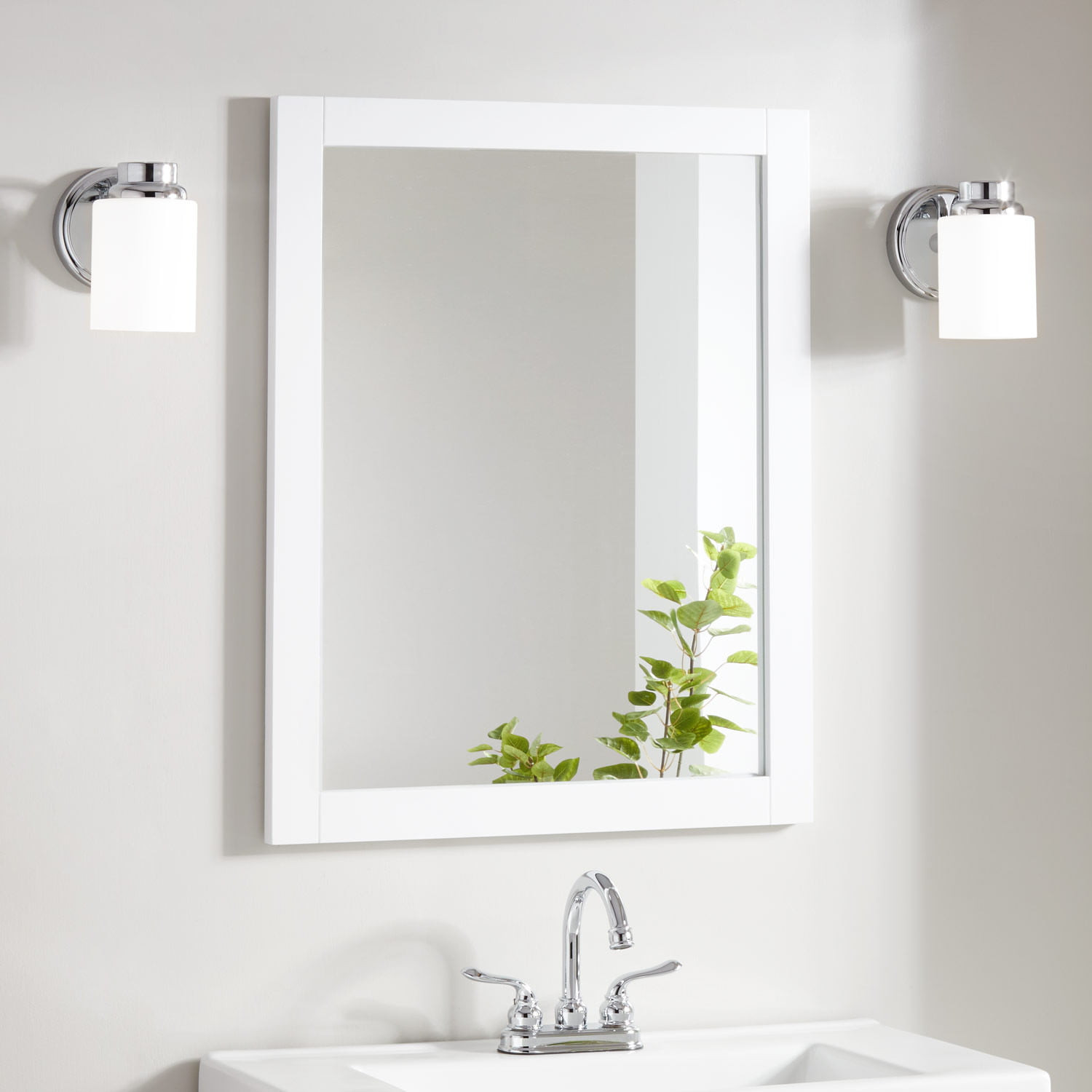 White Bathroom Mirror
 Lander Vanity Mirror White Bathroom