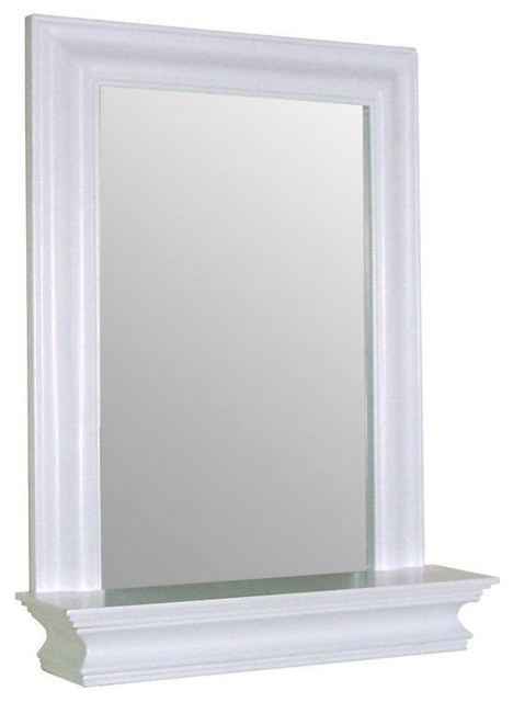 White Bathroom Mirror
 Fast Furnishings Framed Bathroom Mirror Rectangular