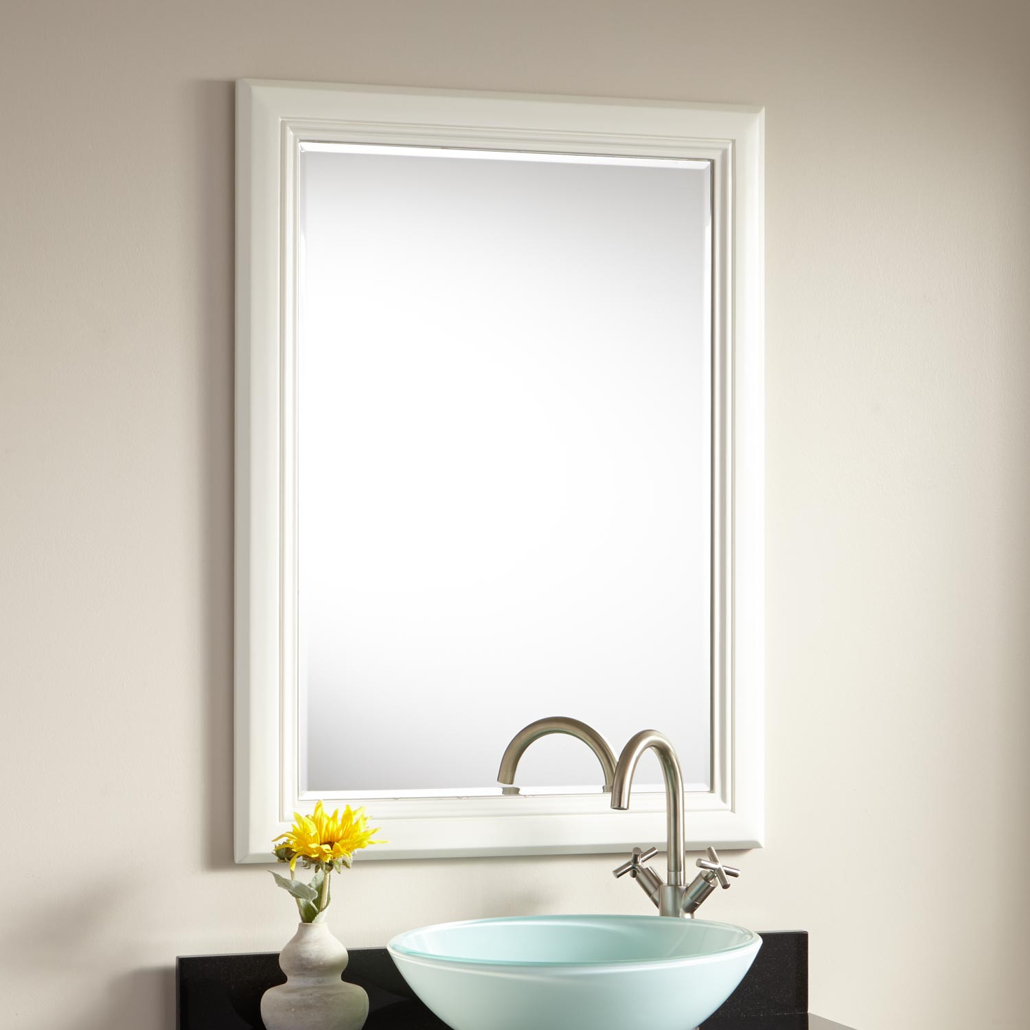 White Bathroom Mirror
 26" Chapman Vanity Mirror White Bathroom
