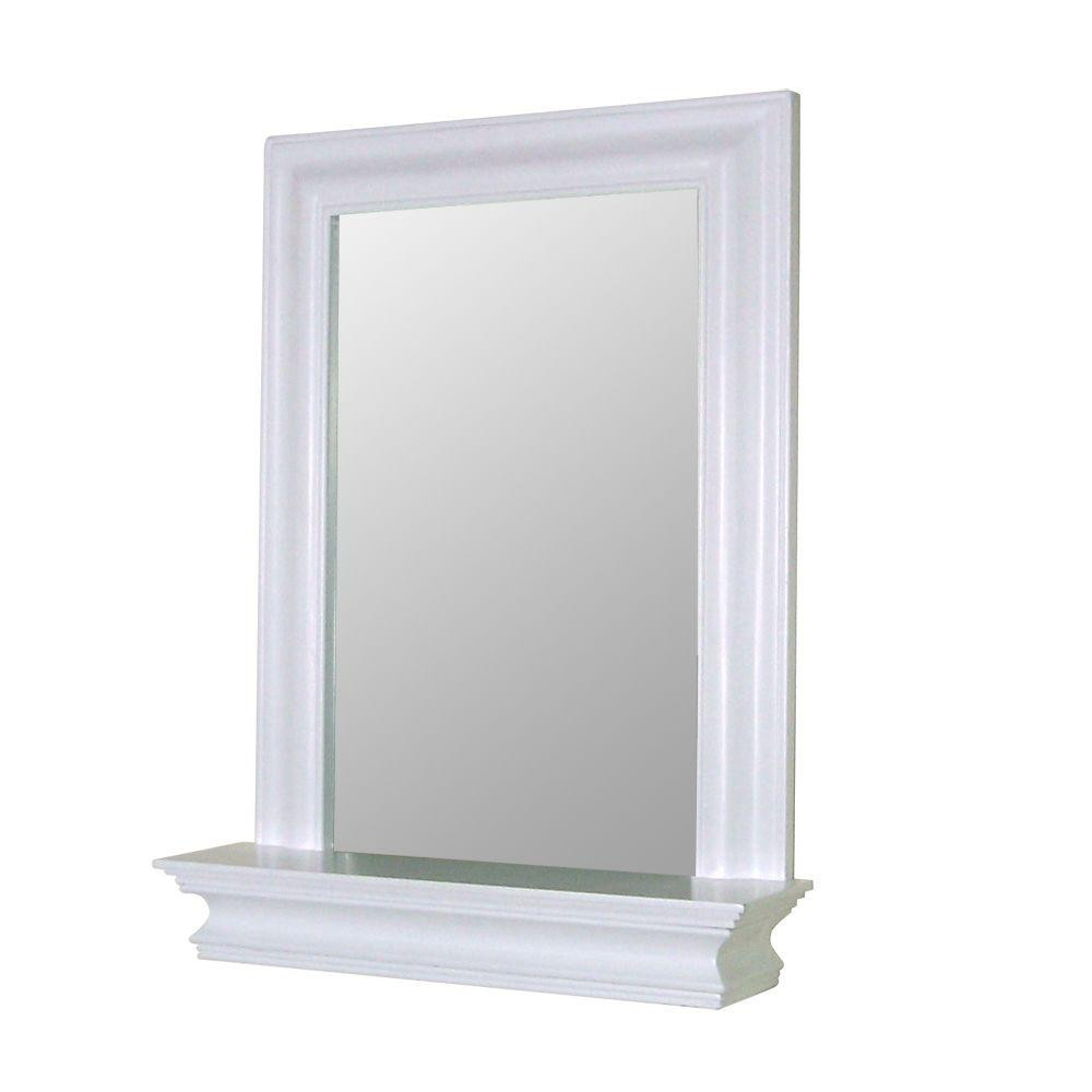 White Bathroom Mirror
 Elegant Home Fashions Stratford 24 in x 18 in Framed