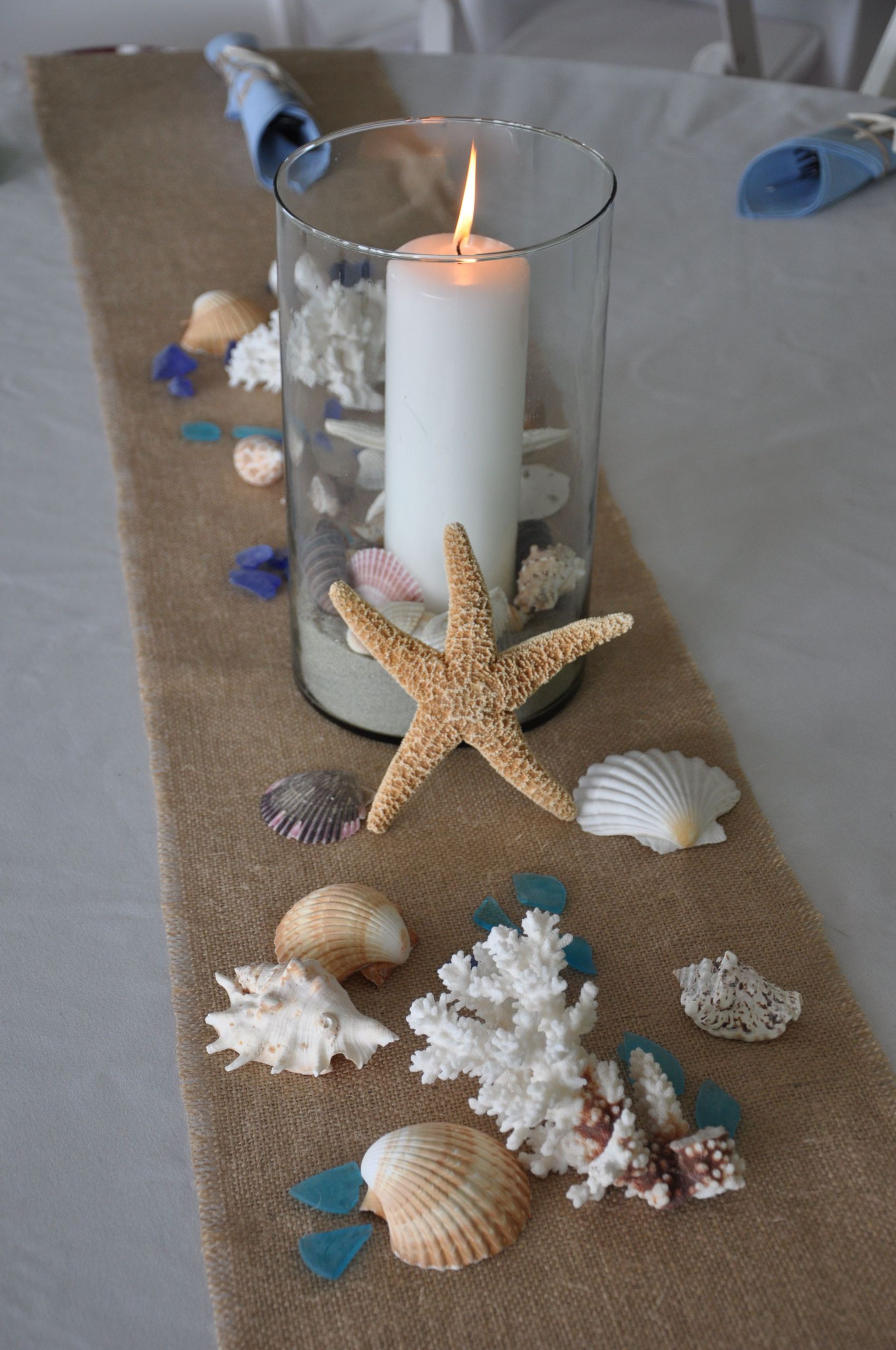 White Beach Party Ideas
 Great for a beach wedding or any other beach event Burlap