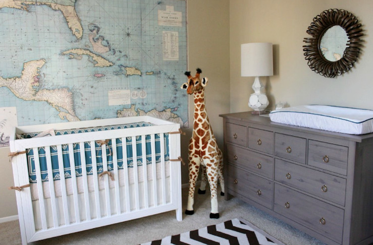 White Dressers For Baby Room
 nurseries white modern crib map zigzag rug vintage