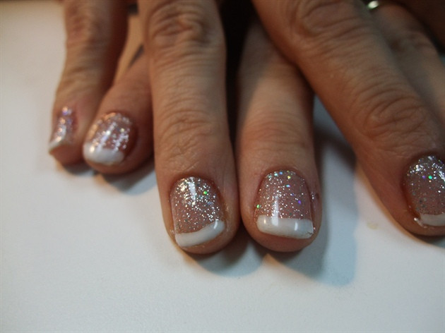 White Glitter Gel Nails
 50 Most Beautiful Glitter French Tip Nail Art Design Ideas
