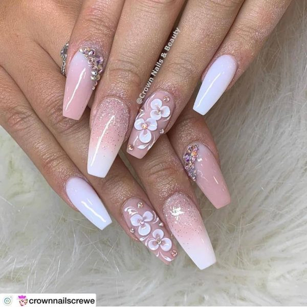 White Glitter Ombre Nails
 The Best Coffin Nails Ideas That Suit Everyone
