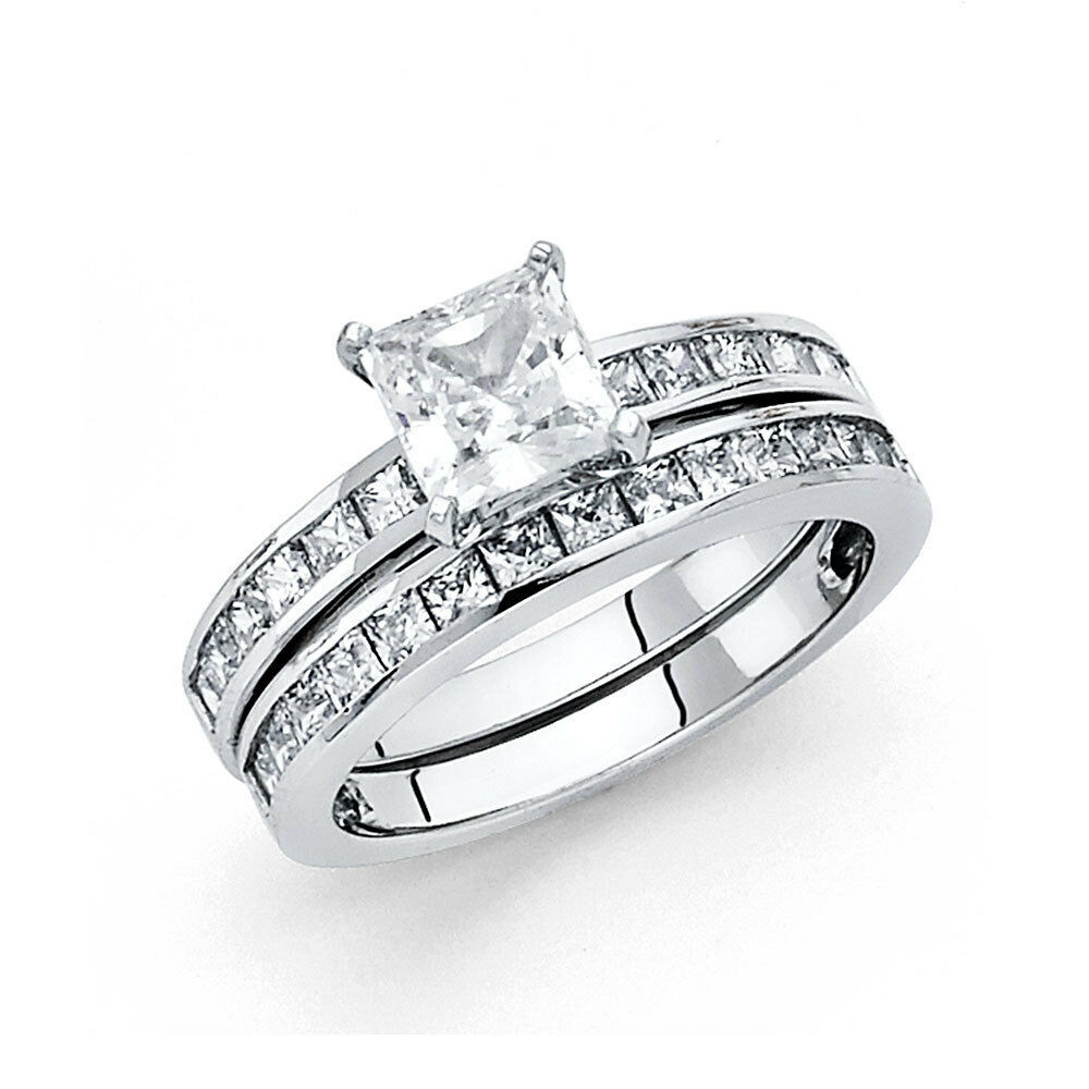 White Gold Princess Cut Wedding Rings
 1 5 CT Diamond Square Princess Cut Engagement Ring Wedding