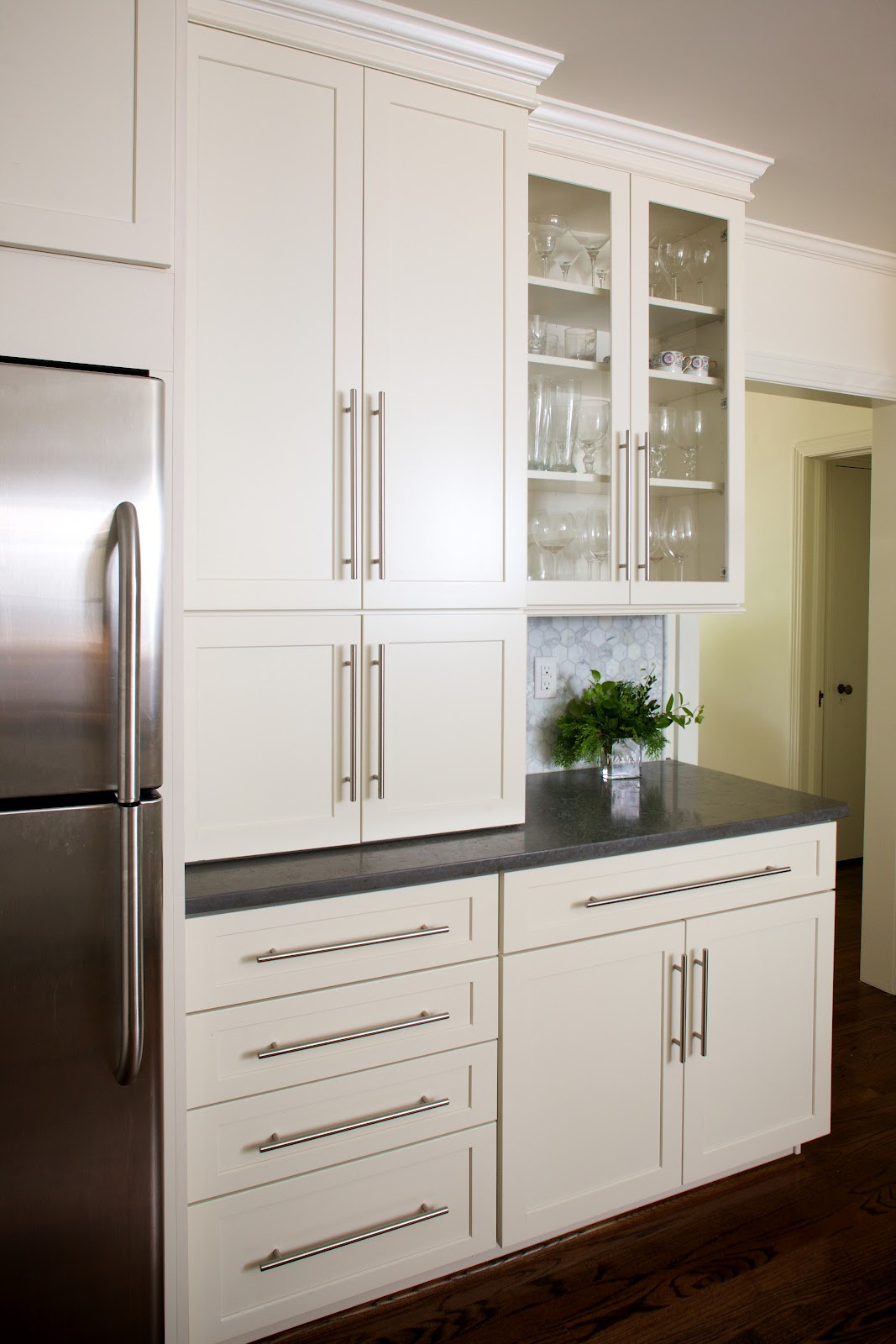 White Kitchen Cabinet Pulls
 Haven and Home Client Kitchen