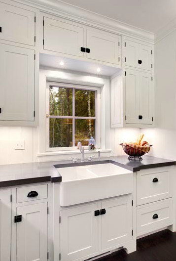 White Kitchen Cabinet Pulls
 Dual Farmhouse Sink Traditional kitchen Mitch Wise