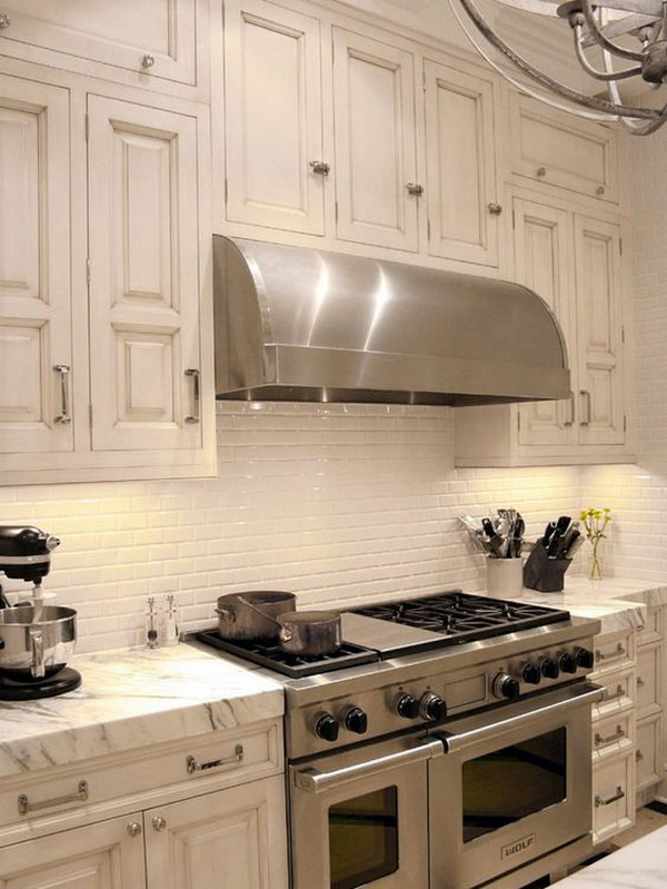White Kitchen Tile Backsplash
 35 Beautiful Kitchen Backsplash Ideas Hative