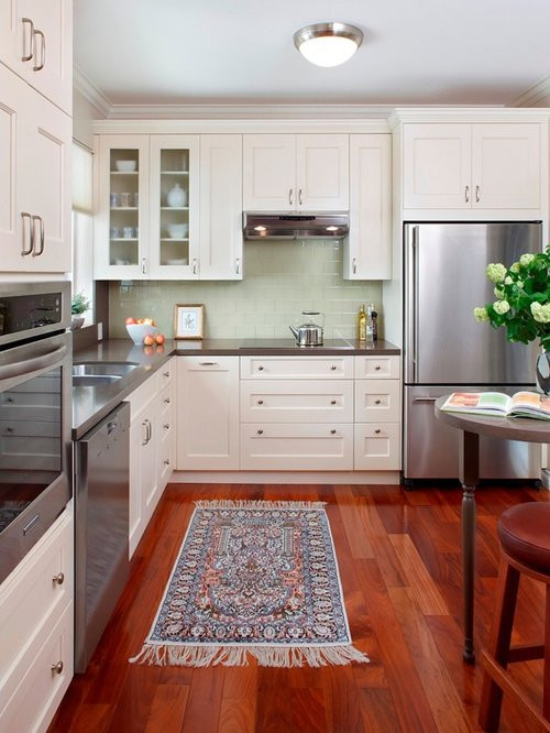 White Kitchen Wood Floors
 Cherry Floor White Cabinets Home Design Ideas