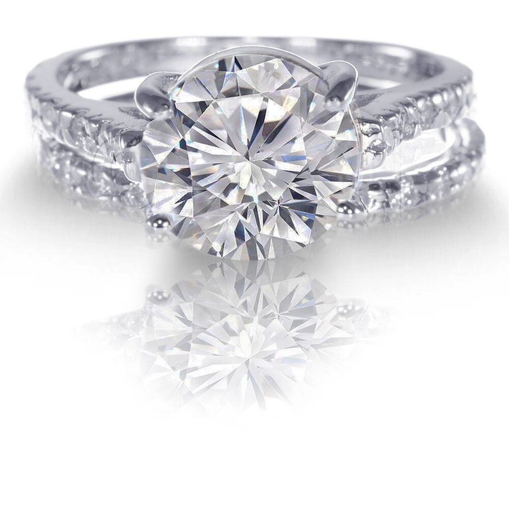 White Sapphire Wedding Ring Sets
 White Gold White Sapphire Wedding Engagement Eternity