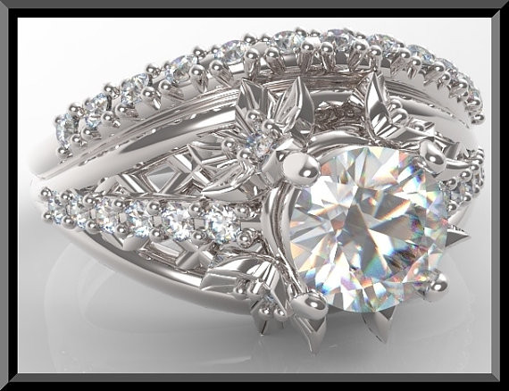 White Sapphire Wedding Ring Sets
 white sapphire wedding ring set