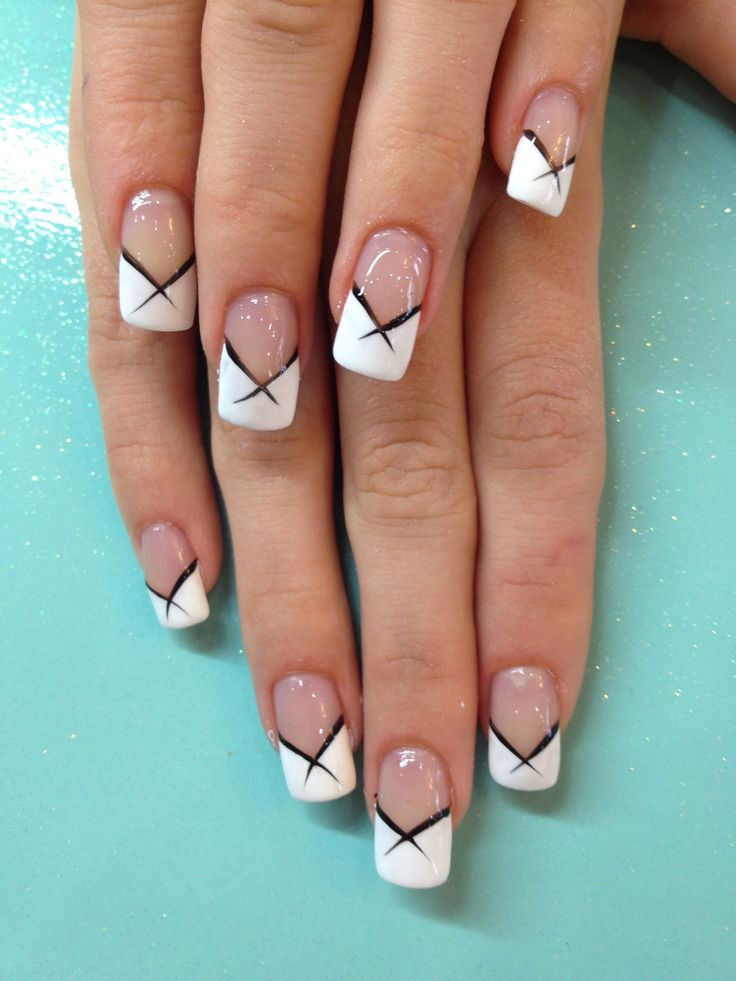 White Tip Nail Ideas
 186 best Nail Art Designs For Beginners images on