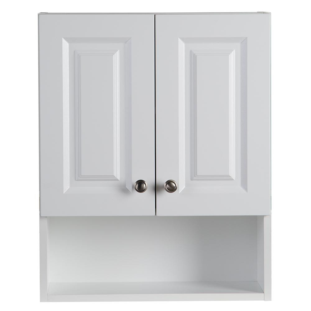 White Wall Cabinet For Bathroom
 Glacier Bay Lancaster 20 5 in W Wall Cabinet in White