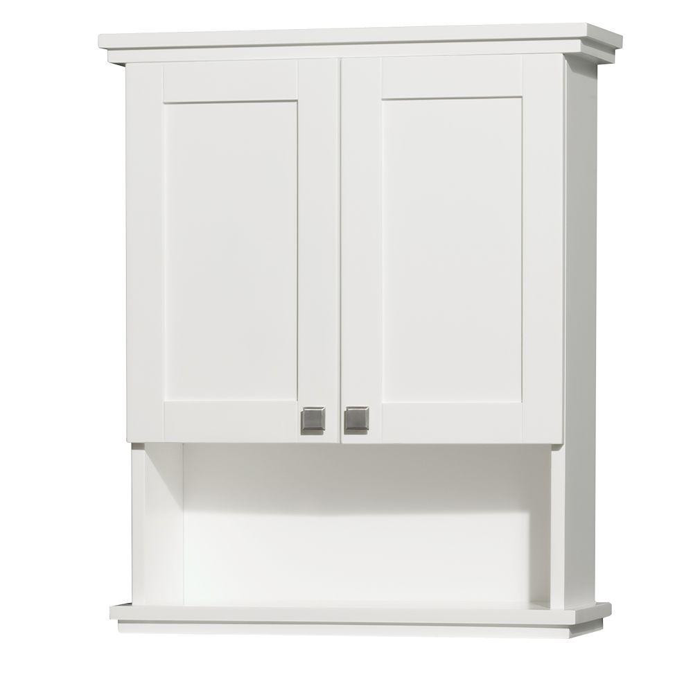White Wall Cabinet For Bathroom
 Wyndham Collection Acclaim 25 in W x 30 in H x 9 1 8 in