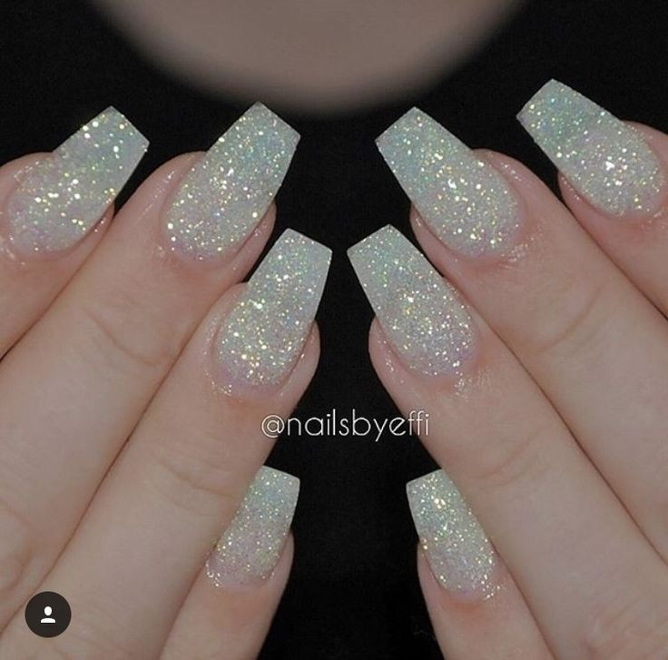 White With Glitter Nails
 sparkle IG nailsbyeffi Nails Pinterest