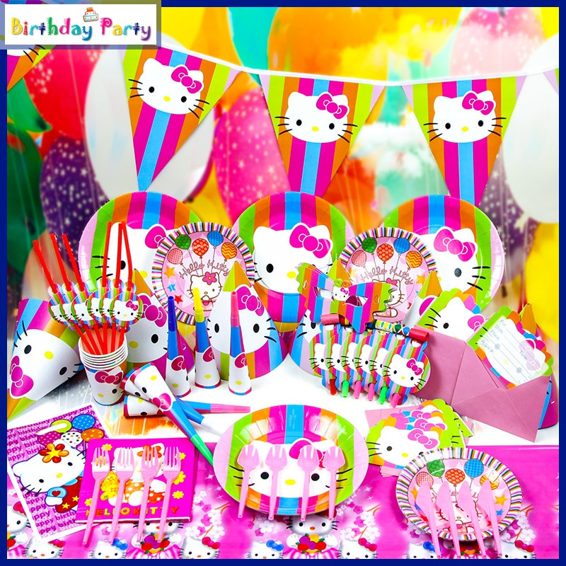 Wholesale Birthday Party Supplies
 90PCS lot Wholesale Hello Kitty Princess Theme Party