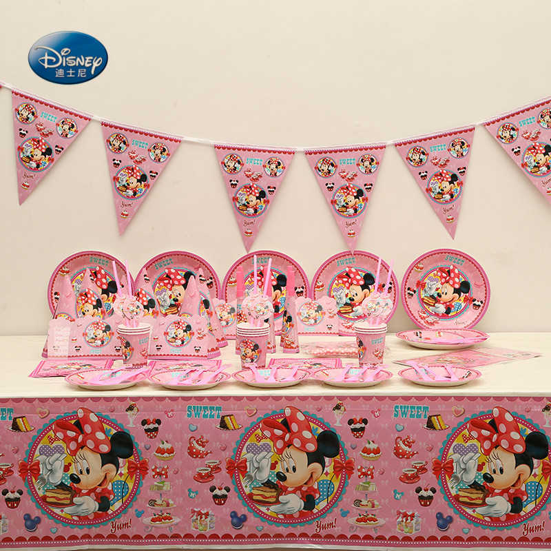 Wholesale Birthday Party Supplies
 Wholesale 95pcs Disney Party Supplies Tableware Set Minnie