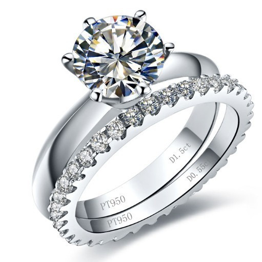 Wholesale Diamond Engagement Rings
 3CT Wedding Set SONA Synthetic Diamond Engagement Band
