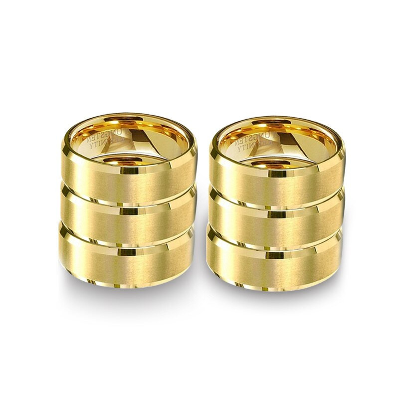 Wholesale Wedding Bands
 6pcs lot Wholesale Gold Color Tungsten Carbide Ring For