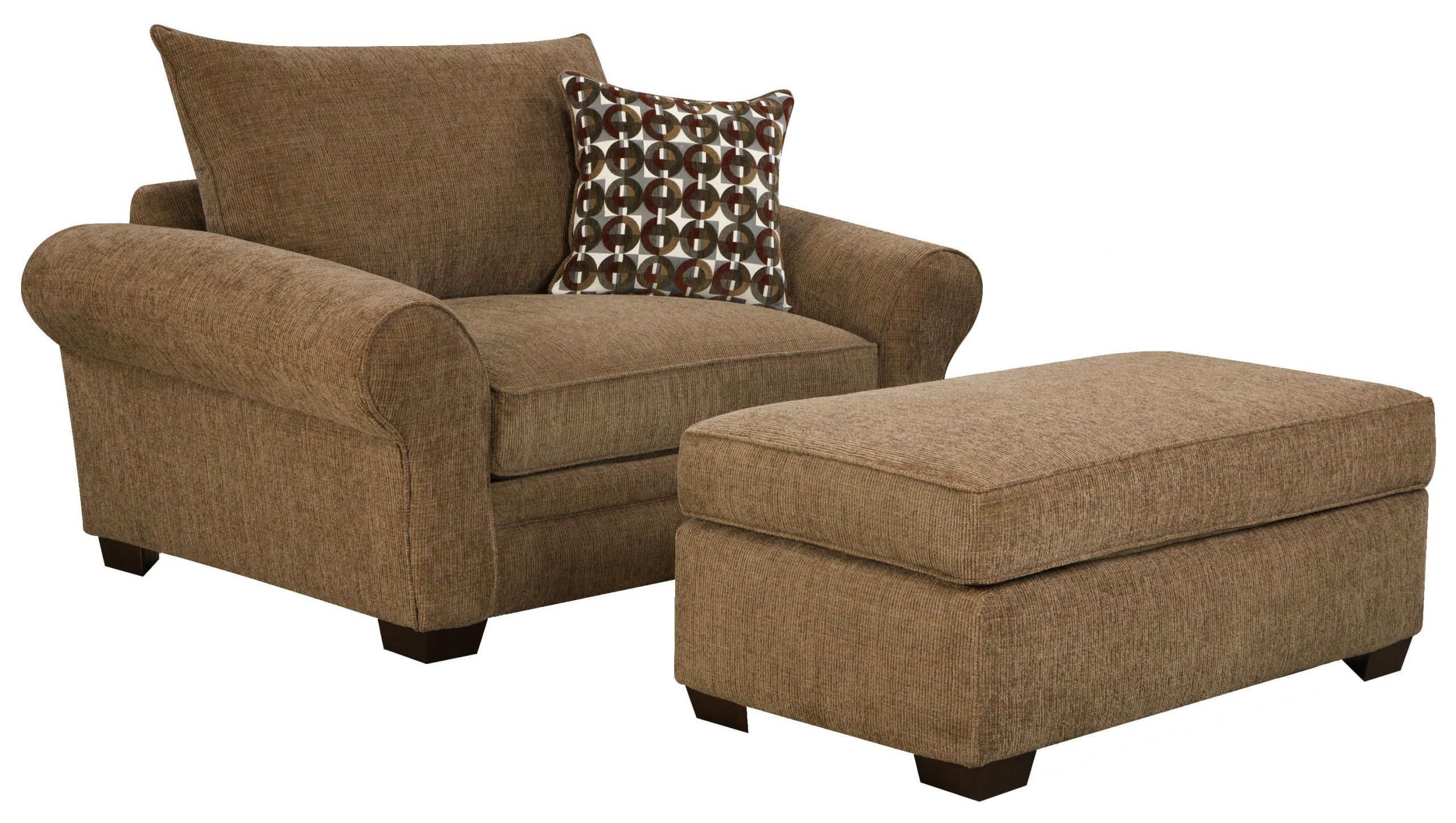 Wide Living Room Chair
 5460 Extra Chair and a Half & Ottoman Set for Casual