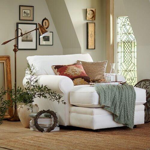 Wide Living Room Chair
 Wide White Chaise Lounge Modern Living Room Sofa