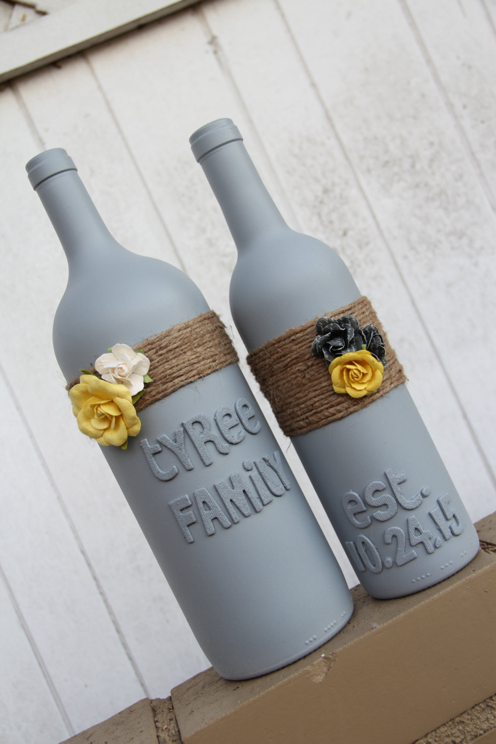 Wine Wedding Gift Ideas
 Custom Wedding Gift Wedding Wine Bottles Yellow by