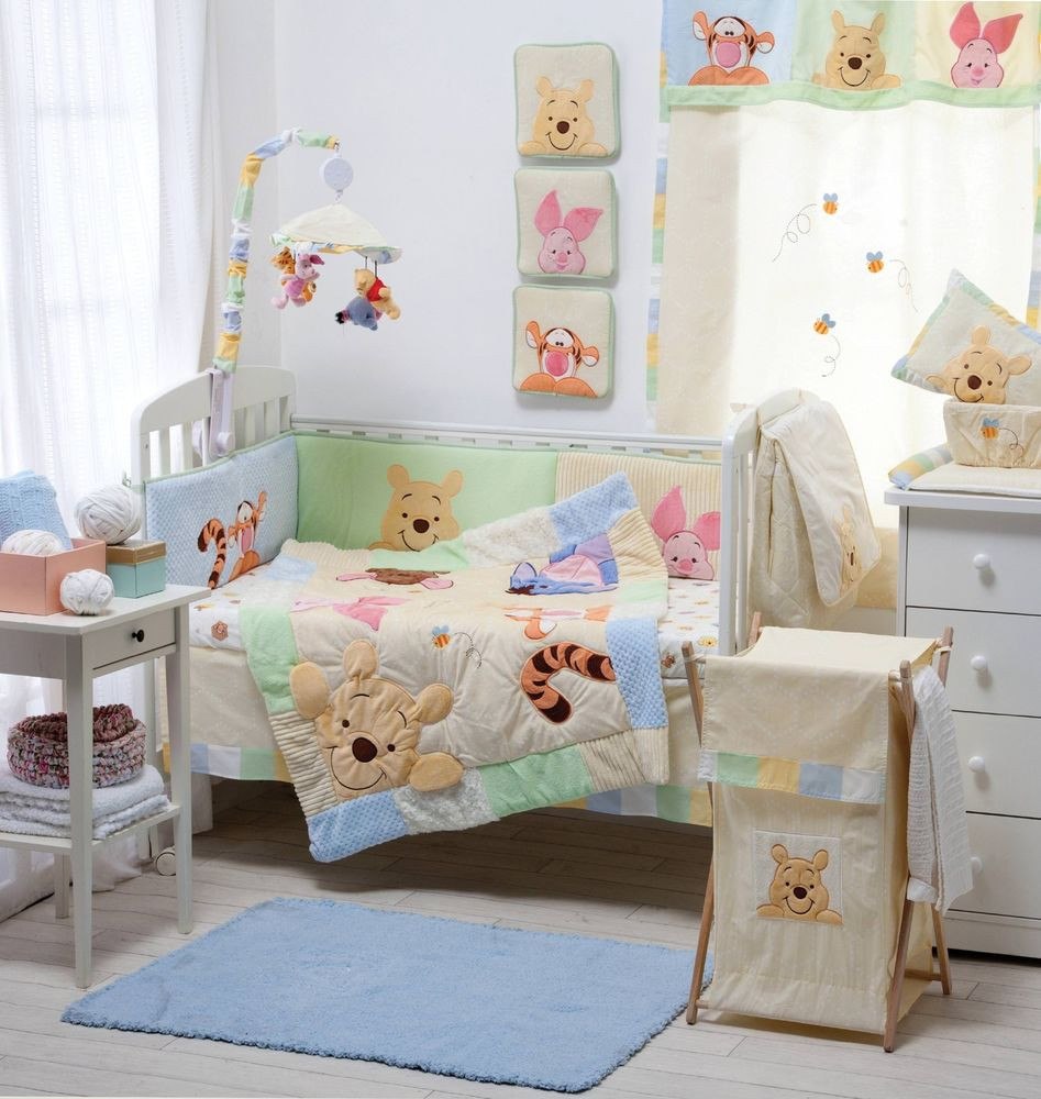 Winnie The Pooh Baby Decor
 Hiding Pooh Crib Bedding Collection 4 Pc Crib Bedding Set