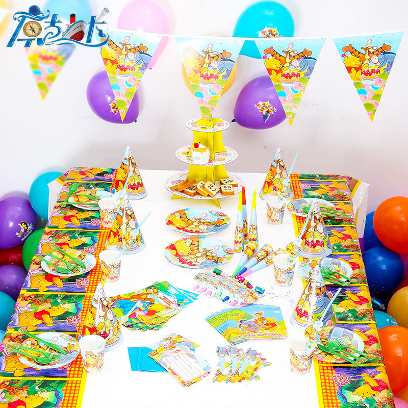 Winnie The Pooh Baby Shower Decorations Party City
 Luxury 90pcs lot New Kids Birthday Party Decoration Set