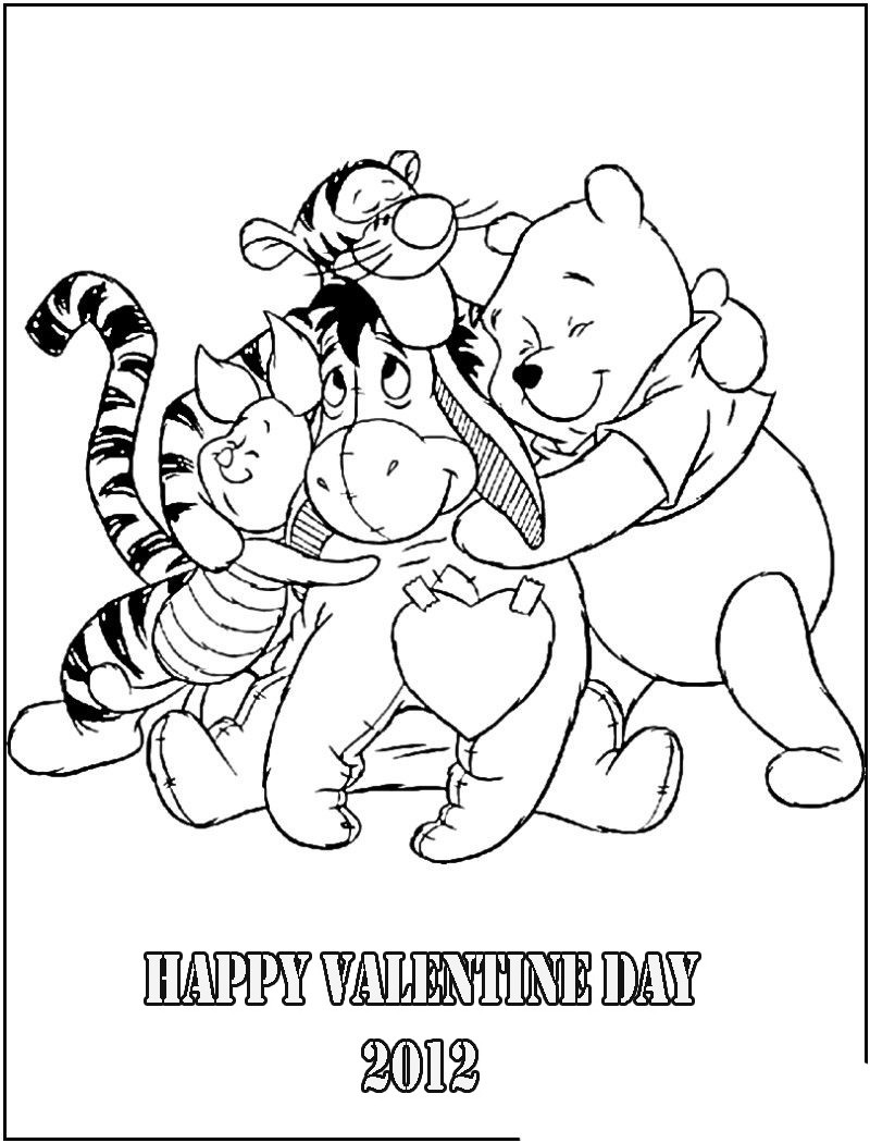 Winnie The Pooh Printable Coloring Pages
 Winnie The Pooh Valentines Coloring Pages