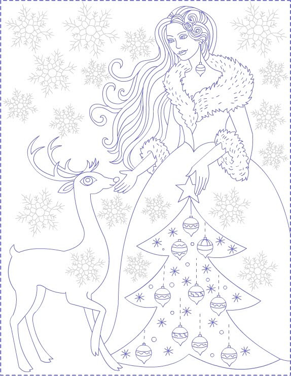 Winter Adult Coloring Pages
 Nicole s Free Coloring Pages Winter Princess coloring