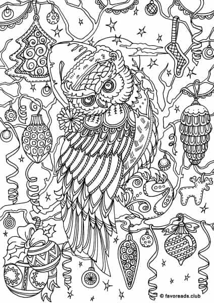 Winter Adult Coloring Pages
 Christmas Joy Winter Owl Printable Adult Coloring